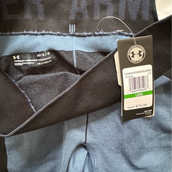 Under Armour VANISH SEAMLESS CROP BLUE/BLACK WOMEN’S Sz Large - Picture 5 of 7